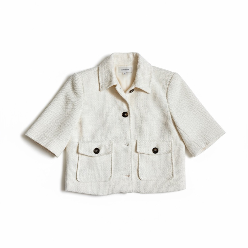 Rachel Zoe Cream Textured Jacket